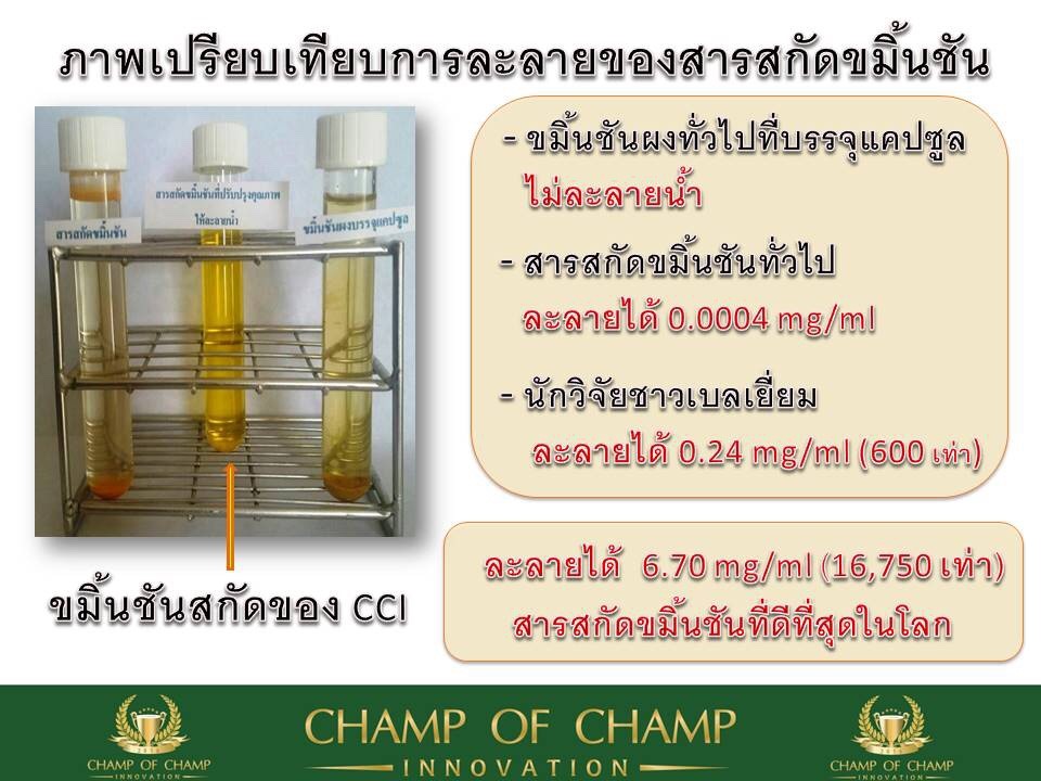 กรีนเคอมิน งานวิจัยขมิ้นชันละลายน้ำระดับโลก